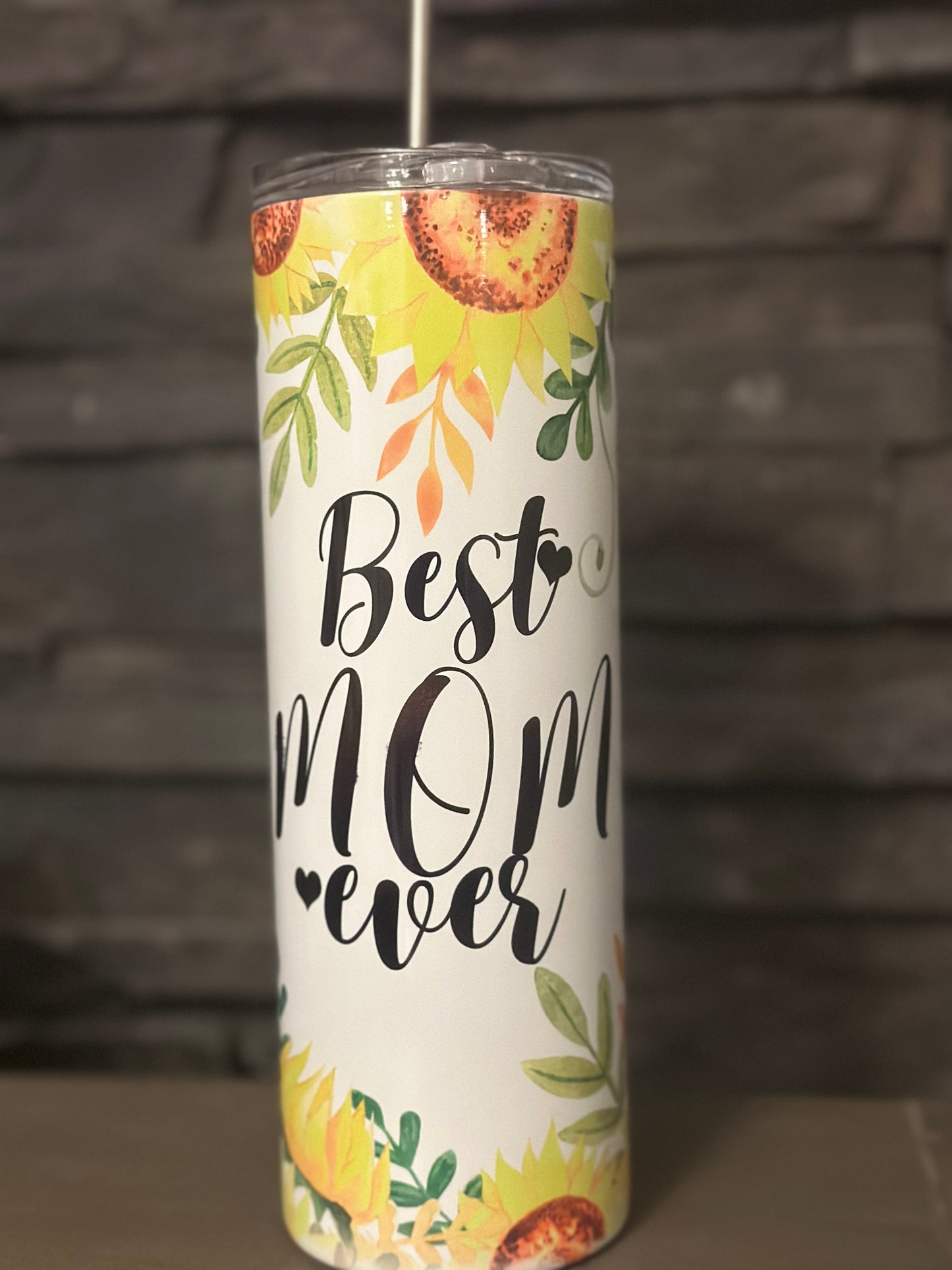 Best Mom Ever- Sunflower tumbler