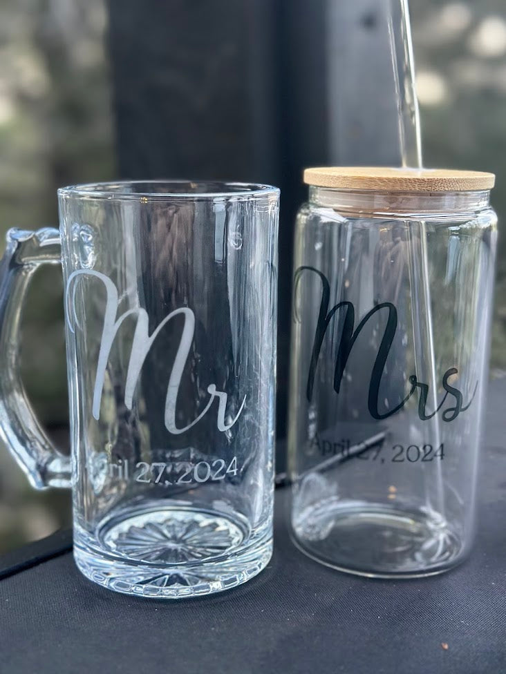Mr and Mrs Glass Set (Copy)